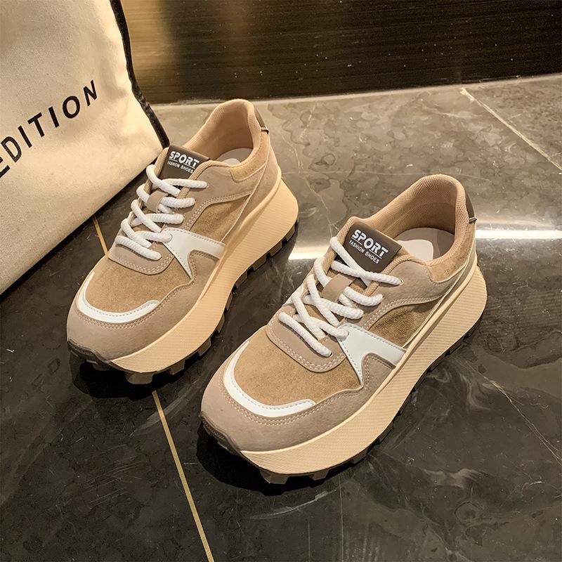 

Foreign trade 2024 new European and American casual versatile thick-soled round head lace-up sports Forrest Gump shoes German training running shoes 40 хакі