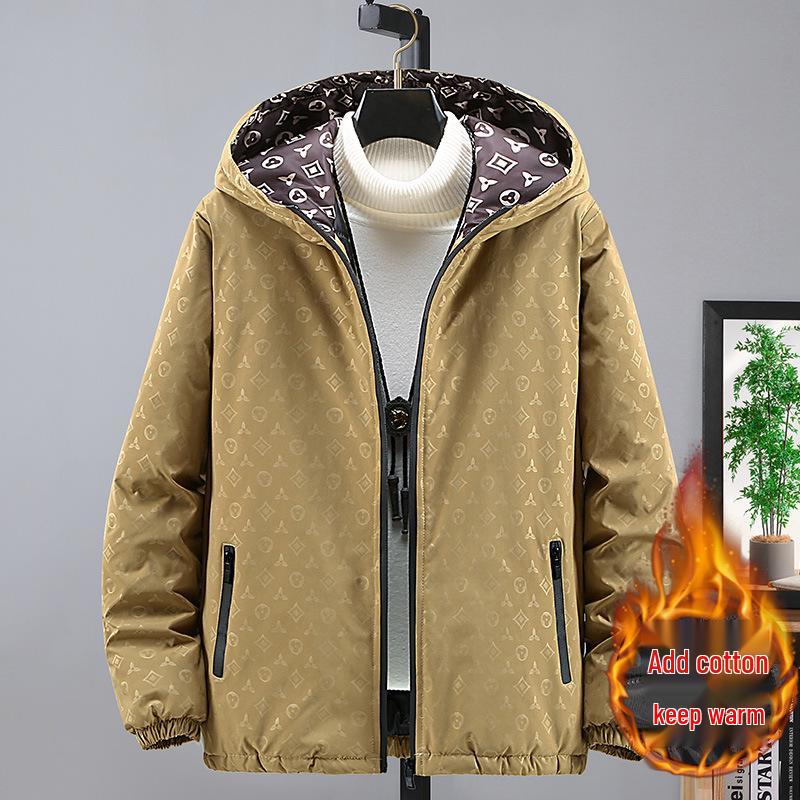 Europejska Modna Męska Kurtka Jacquard w Kratę ze Stójką - Koreański Styl Wiosenno-Jesienny Casualowy Top