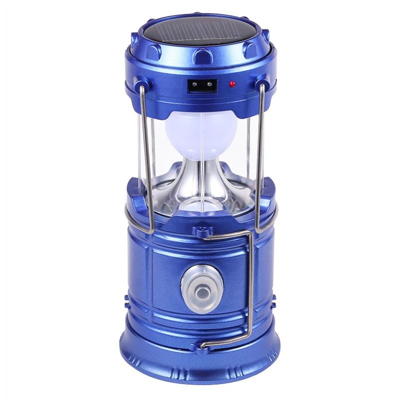Solar Portable LED Lantern Telescopic Flashlight USB Rechargeable Torch Tent Lamp Outdoor Camping Emergency Work Light