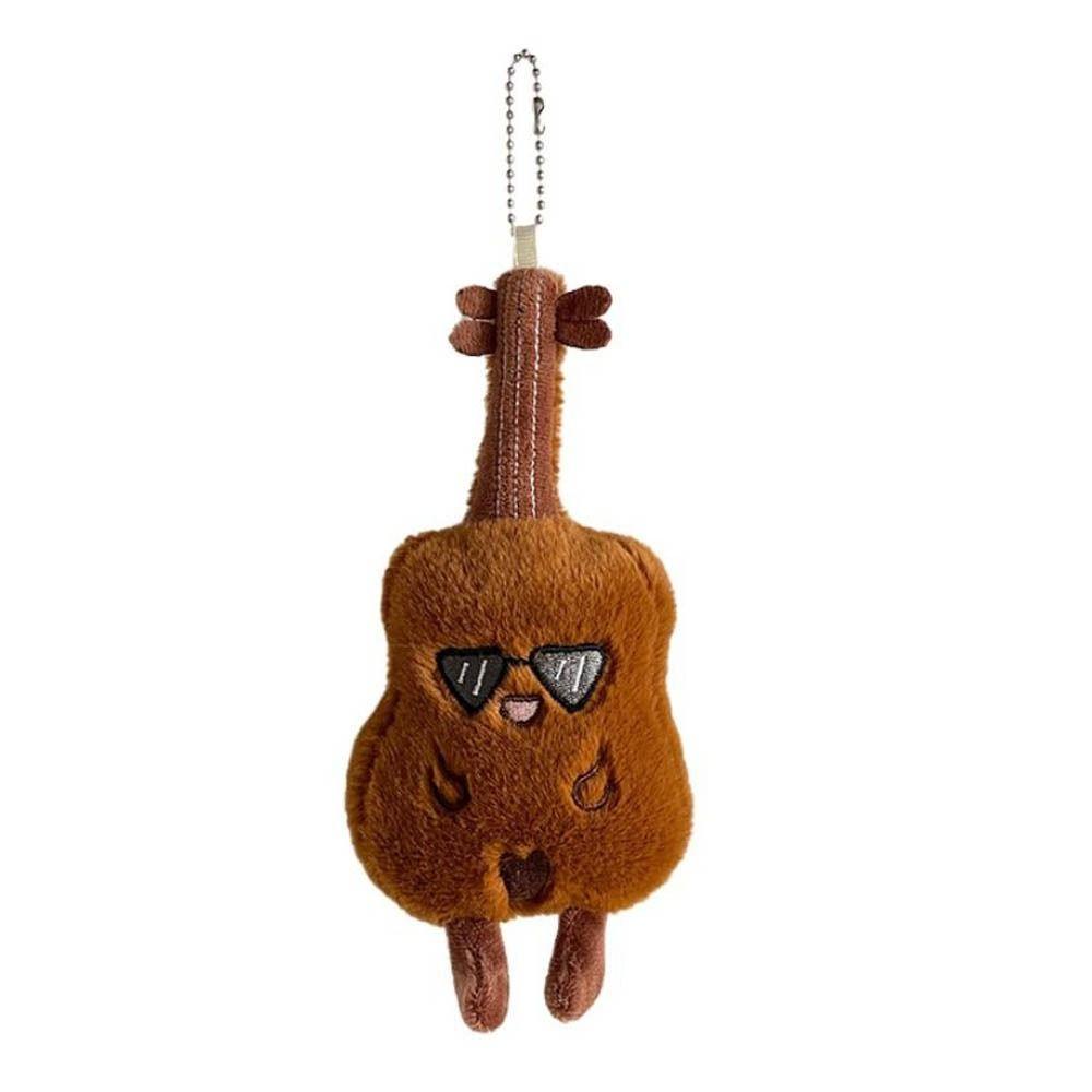 Musical Instrument Guitar Plush Key Rings Violin Guitar Plush Keychain  Car Key