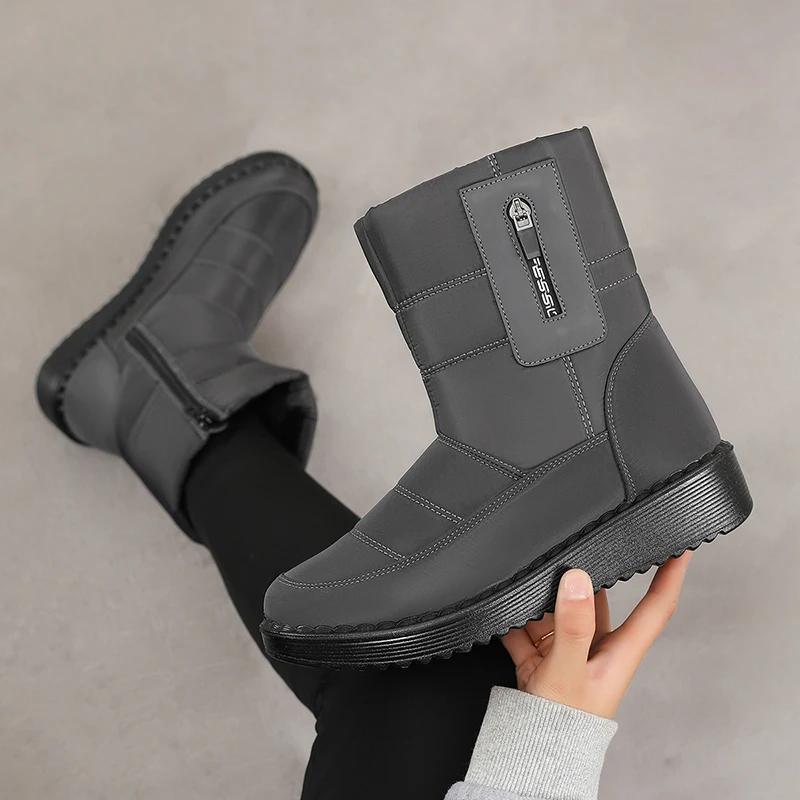 Non-Slip Waterproof Snow Boots for Women 2024 Winter Warm Cotton-Padded Shoes Woman Platform Thicked Plush Ankle Boots
