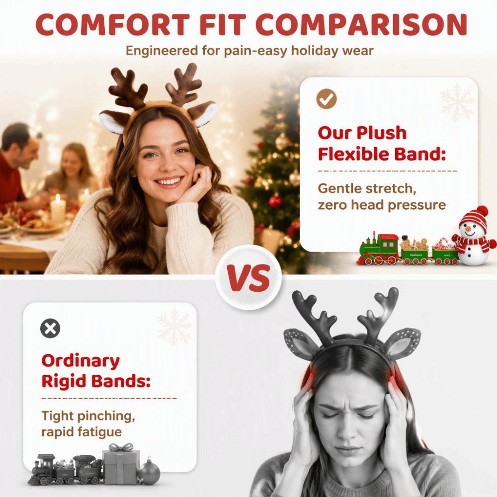 Fluffy Christmas Headband Plush Antler Horn Hairband Soft Deer Ear Hair Hoop  Hair Accessories