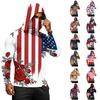 Men's Long Sleeve Lightweight Hoodie with Drawstring Hood and Face Covering Flag Print Casual Pullover Top