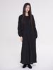 Mermer (2 Colors) Wrinkle Dress Long Sleeve_Black/Khaki Gray