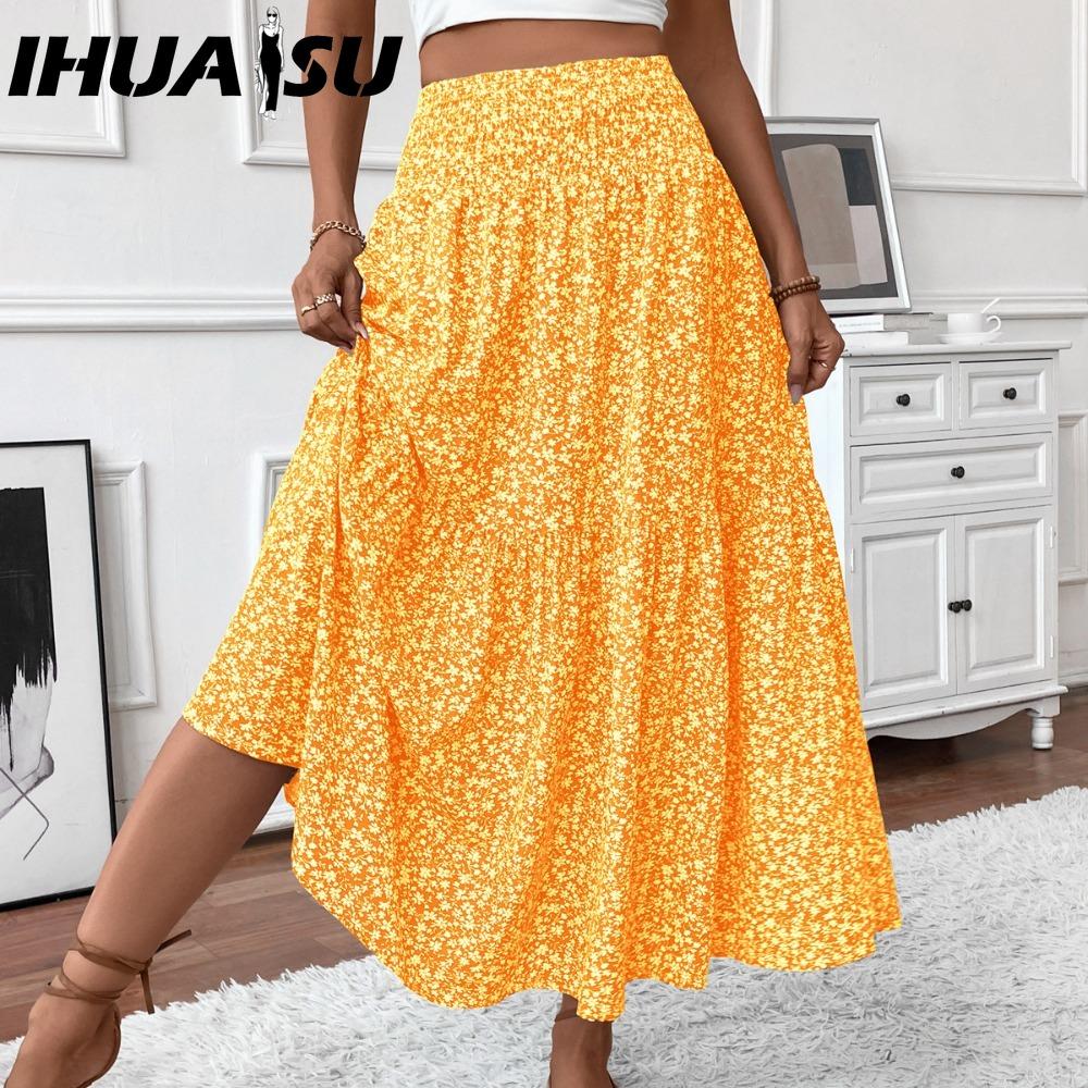 IHUASU Dámská módní ležérní letní jarní sukně