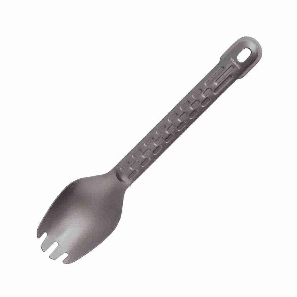 Pure Titanium Portable Eating Utensil Non-Slip Handle Lightweight Dinner Spork  Hiking