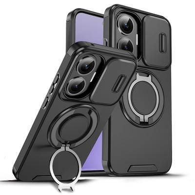 Für Poco F7 5G Hülle Magnetischer Halter Ring Armor Stoßfeste Hüllen für Xiaomi Mi Poko Little F7 PocoF7 Schiebe-Objektivabdeckung