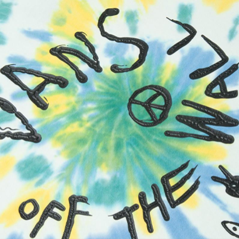 Vans American Round Neck Letter Short Sleeve T-Shirt Unisex T-Shirt Off-White Tie-Dye VN000GYFCV3