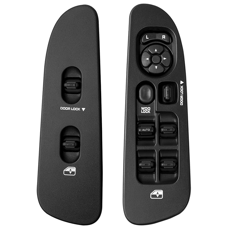 56049805AB Master Power Window Switch and Bezel(Driver & Passenger Side) Compatible with 2002-2009 Dodge Ram1500 2500 3500,2001-2004 Dodge