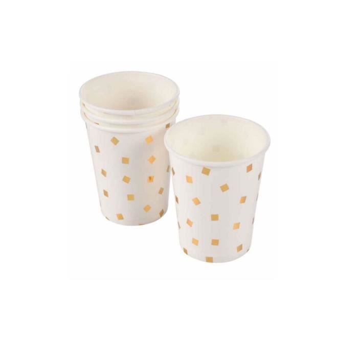 Gobelets en papier - Go - Blanc - 25 CL - Set de 6 - Écologique