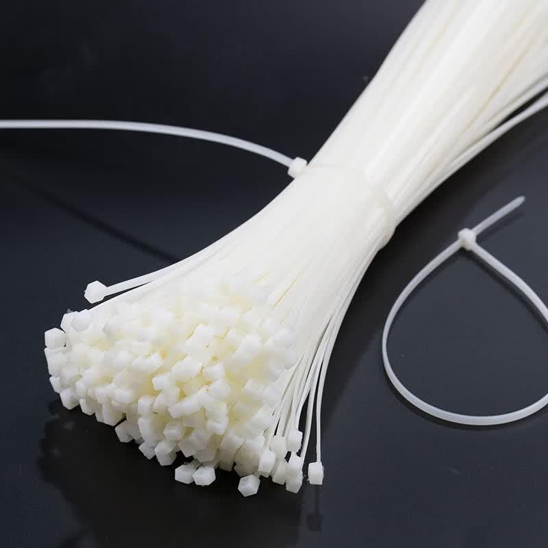 Hesdick White Nylon Self-Locking Cable Ties