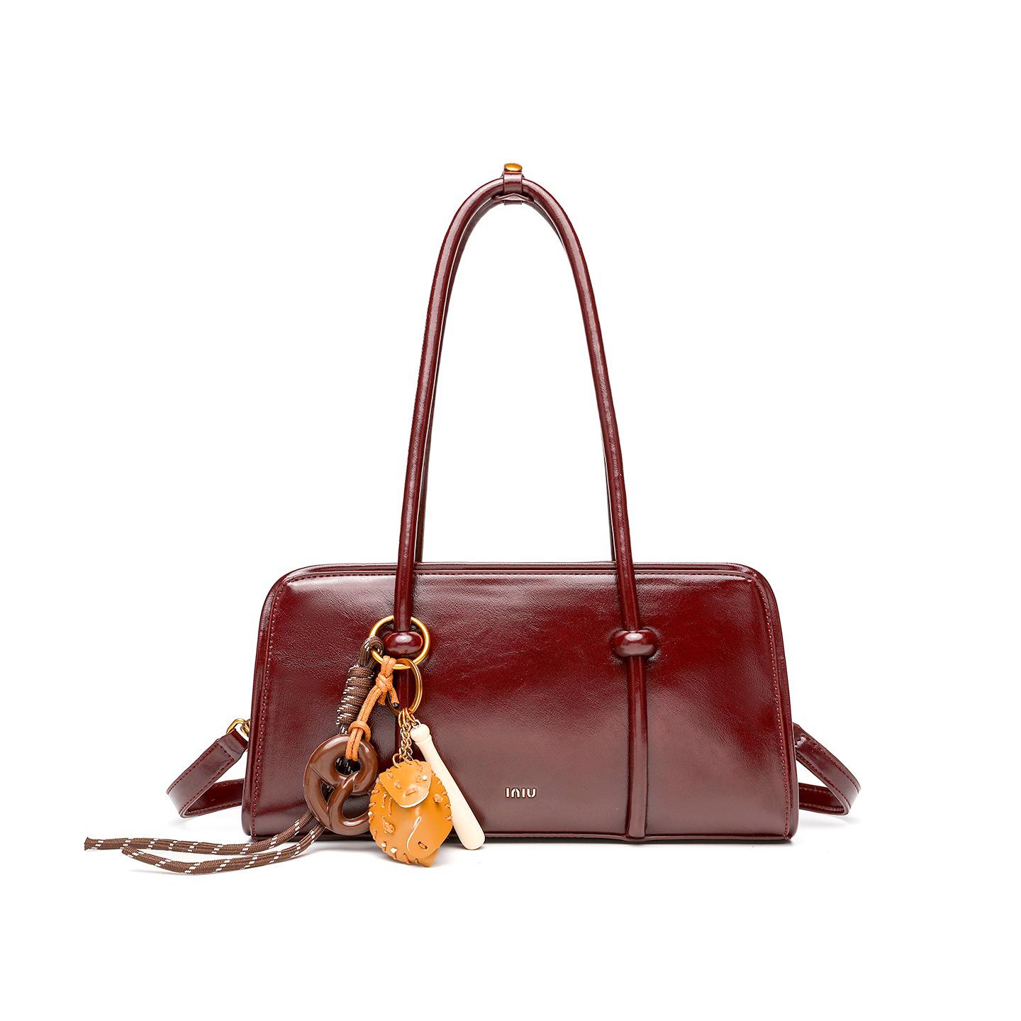 

Retro Double Strap Women s Crossbody & Handbag: Practical, Stylish Bag for Autumn and Winter Commutes вино красного