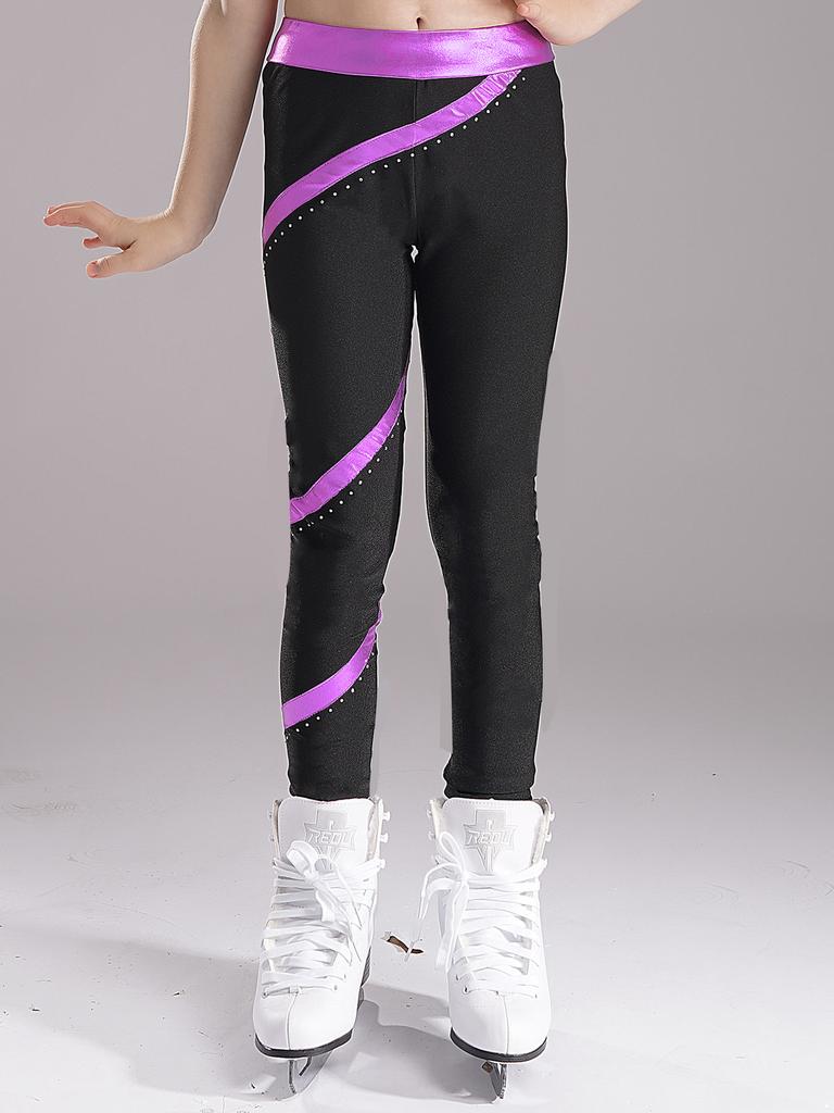 Kunstschaatsset, gymnastiek dansen met strass vest metalen leggings Kunstschaatsset, gymnastiek dansen met strass vest metalen leggings
