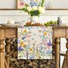 Table Runner Christmas Floral Printing Machine Washable Home Party Decoration Table Runner Protects Table from Heat Scratches Spills Tablecloth
