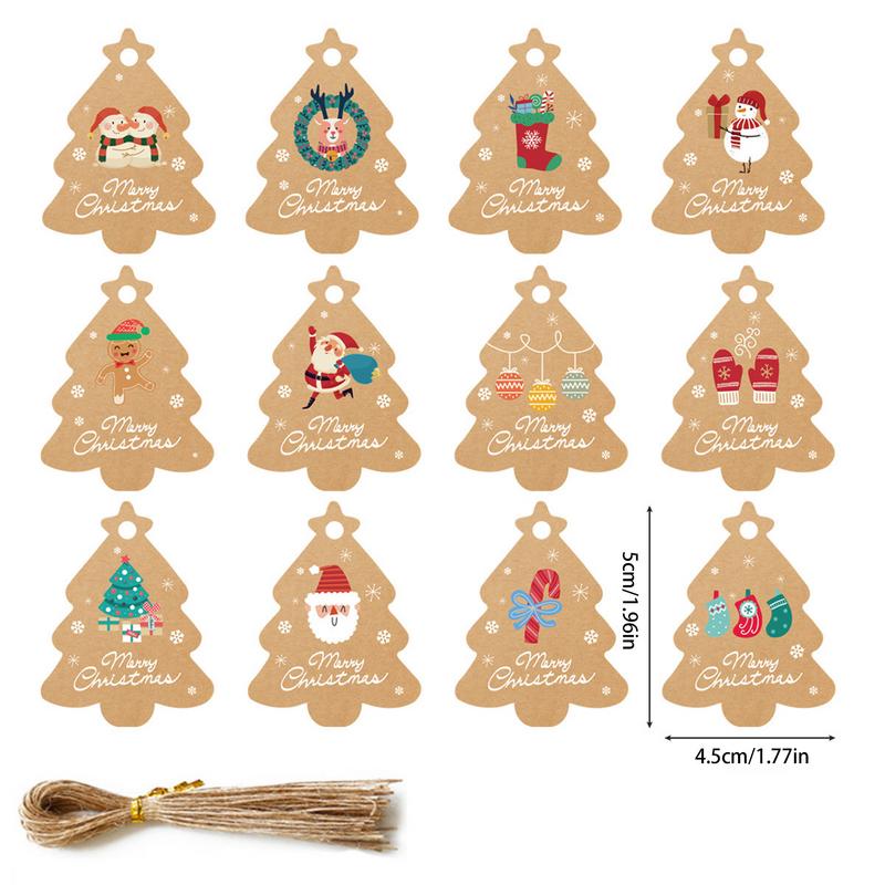 Christmas Tree Ornaments Set Cartoon Decorative Holiday Labels Portable Hangable Decoration Cute Ornaments Set For Home Work