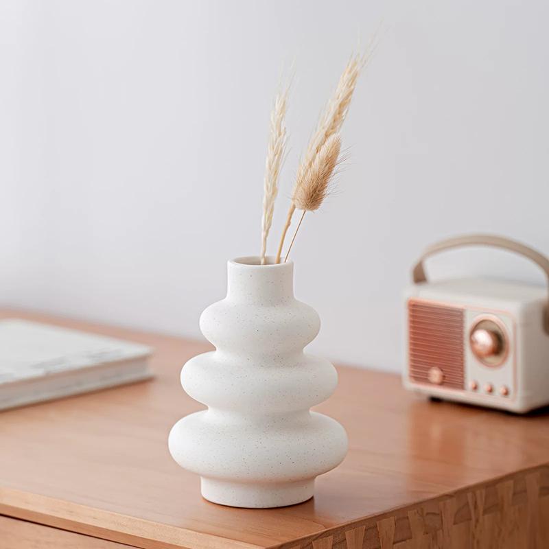 Creative Plastic White Vase Home Living Room TV Cabinet Decorative Ornaments Flower Table Decoration Crafts