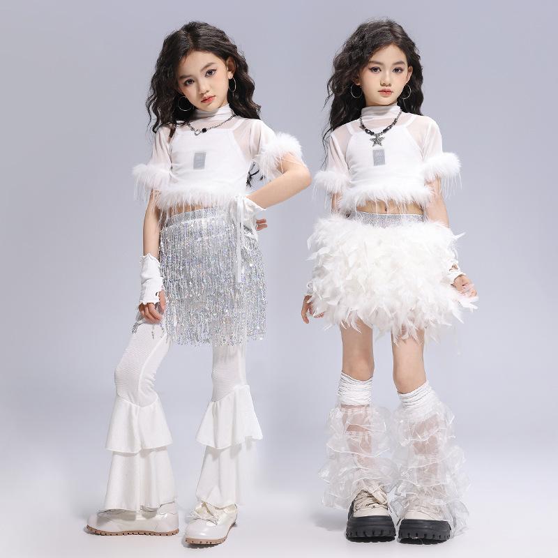 Jazz dance costume girls June 1 children's stage costume catwalk kpop girl group sequins sweet cool dance costume summer