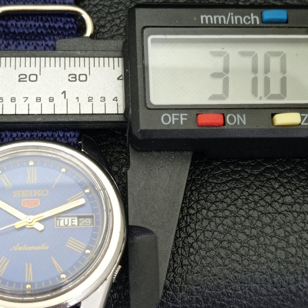 CEAS VINTAGE SEIKO 5 AUTOMATIC 6119C JAPONIA BĂRĂBĂȚI CADRAN CULOARE ALBASTRU a500099-2 R151a-a500099