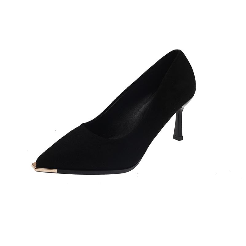 

2025 Новые Женские Новая Мода Слипоны Туфли на Высоком Каблуке Леди Повседневные Весна и Лето Острый Носок Высокие Каблуки Tacones Altos 35