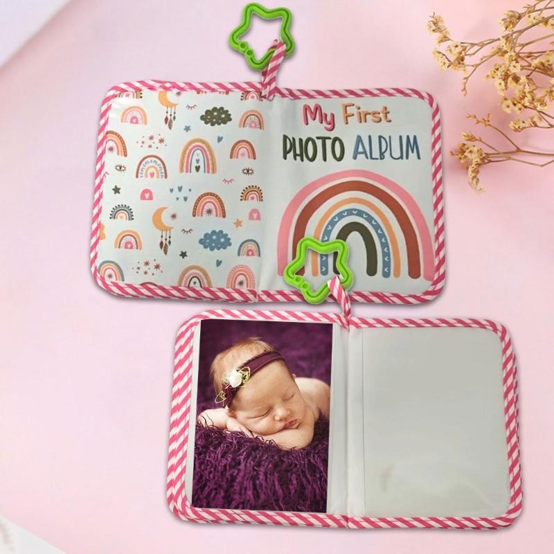 Soft Fabric Baby Photo Album Safe Strong Oxford Bohemian Rainbow Style Memory Book Colorful for Infants Children Use