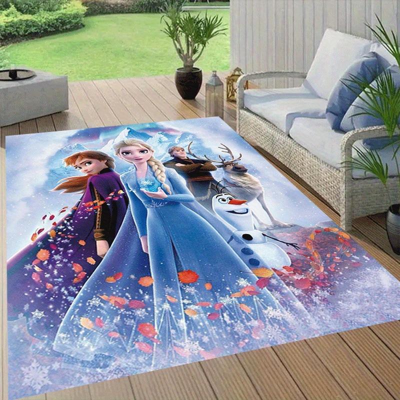 1pc Frozen Pattern Area Rug Soft Flannel Floor Mat for Living Room, Office, Bedroom, Outdoor and Camping, Sofa Coffee Table Floor Mat, Decor