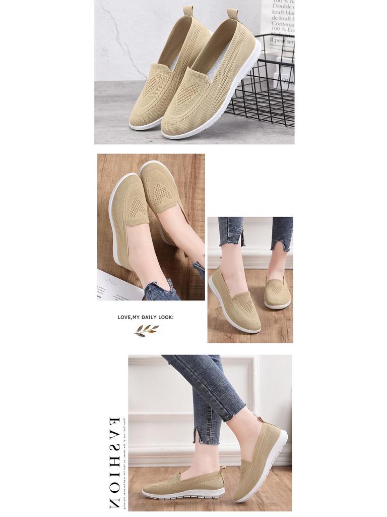 Women's Summer Casual Breathable Soft Flat Shoes - Low-Top Beijing Cloth Mom Shoes