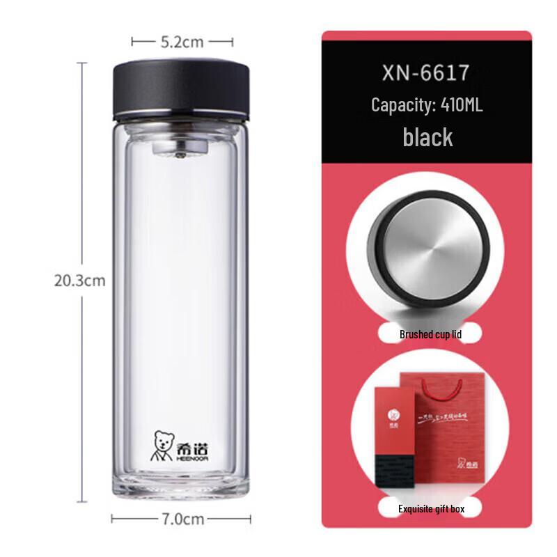 Heenoor Double Wall Glass Tea Infuser Bottle