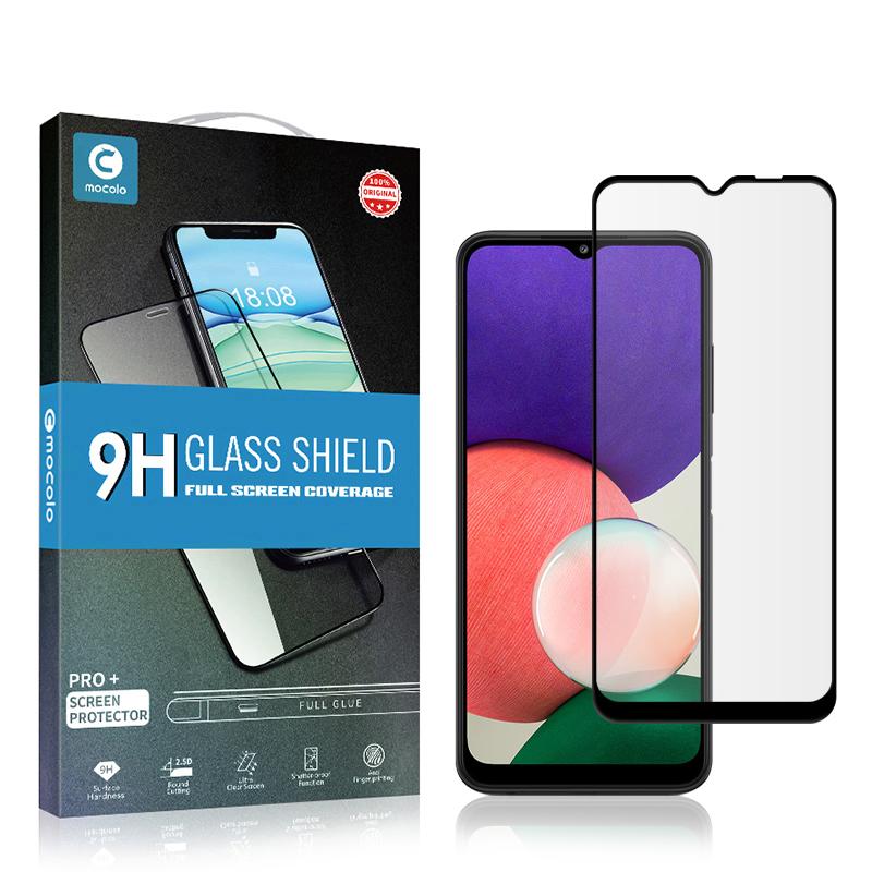 MOCOLO for Samsung Galaxy A22 5G (EU Version) HD Tempered Glass Screen Protector Full Coverage Full Glue Defense 9H Hardness Silk Printing Film