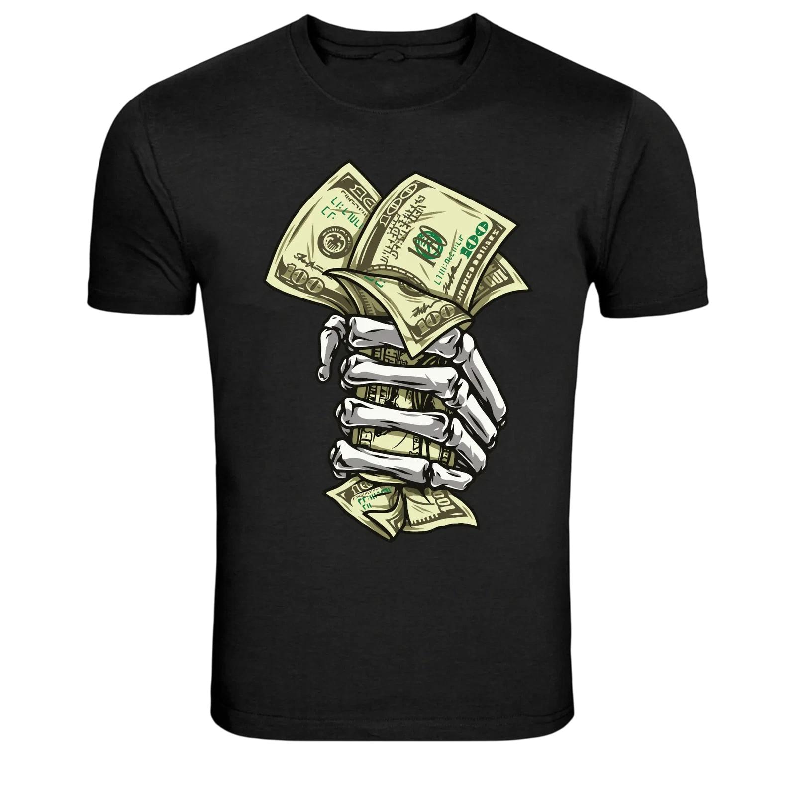 Графическая футболка: Скелетная рука, держащая наличные деньги 3XL