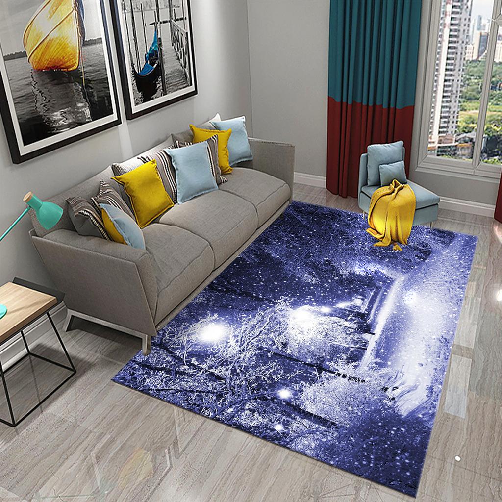 White Snow View Carpet Doormat Anti Slip Mat for Bathroom Kitchen Entrance Rugs Christmas Decor Bedroom Living Room Floor Carpet