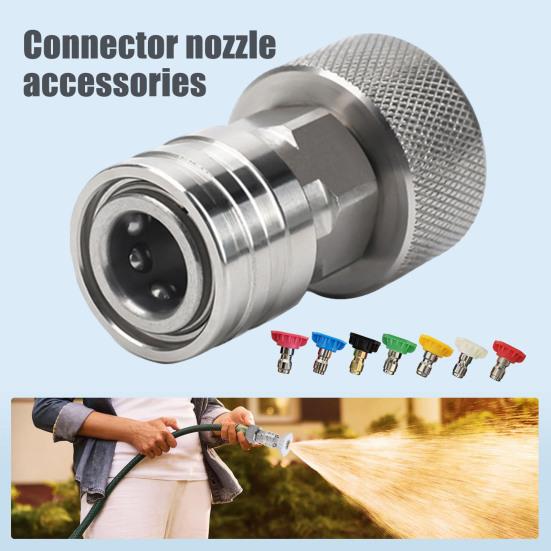 Garden Hose To Mini Power Washer Adapter 3/4-inch GHT To 1/4-inch Garden Hose Pressure Washer Attachment Convert Water Hose To Power Washer Connector