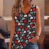 3D Heart Symbol Print Tank Tops for Women Workout Yoga Gym Printed Summer Sport Shirts Plus Size Vests