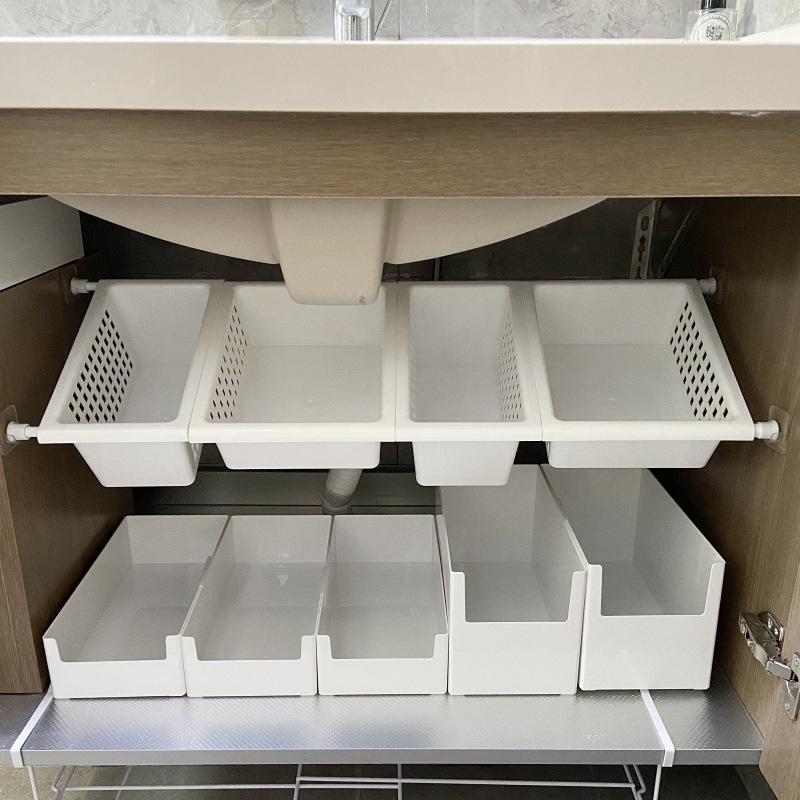 Retractable Under-Sink Organizer Cabinet Basket