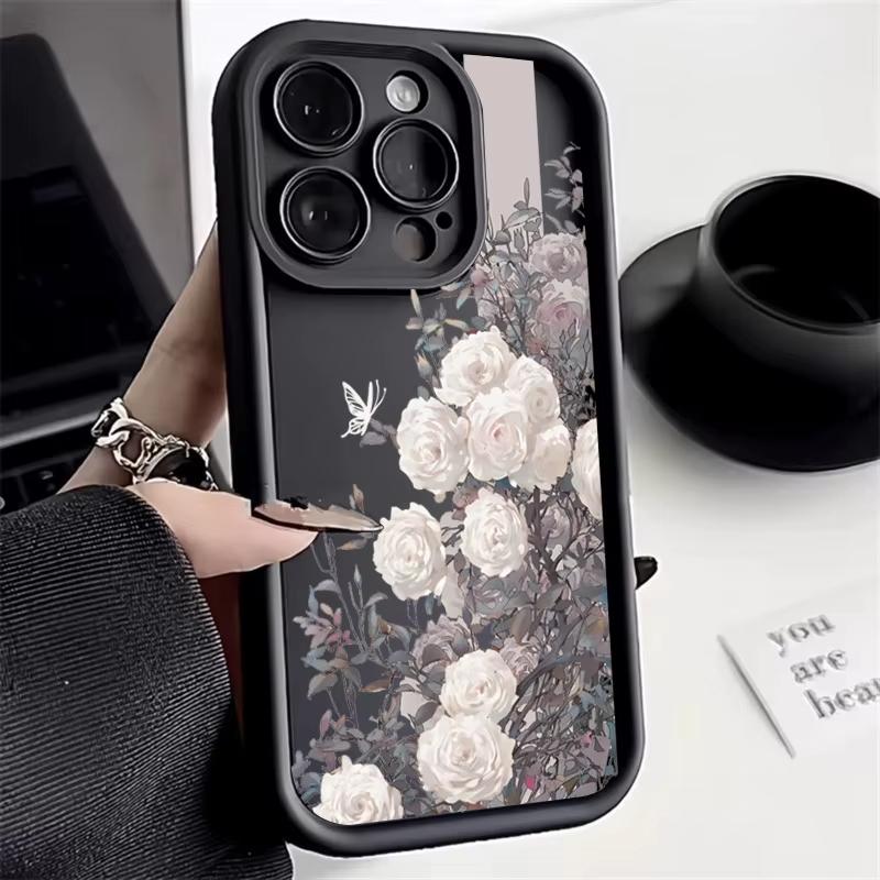 For Samsung Galaxy S25 Ultra S24 S23 S21 S20 FE S21 Plus A55 A54 A35 A15 Blue Rose Flower Pattern Phone Case Cover