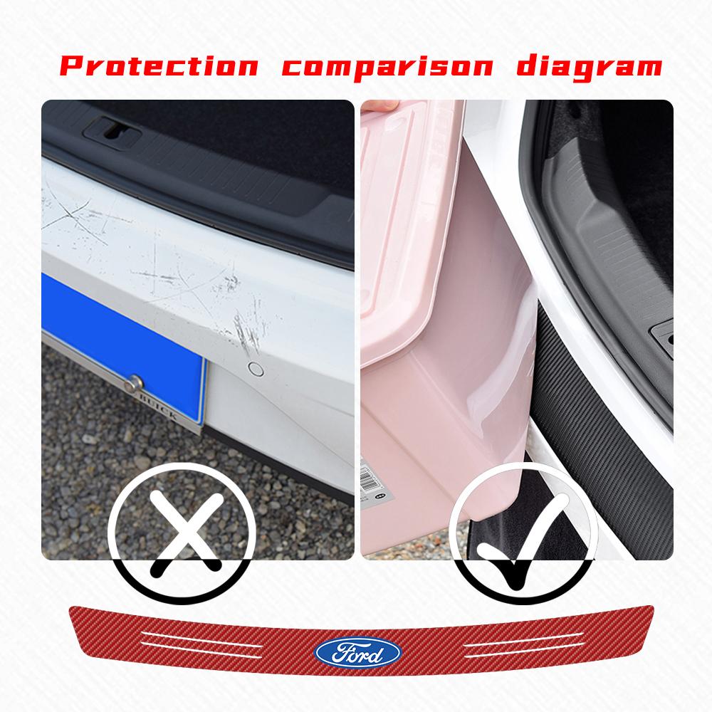 1Pcs Car Carbon Fiber Trunk Load Edges Badge Decoration Sticker For Ford Fiesta Mondeo Fusion Explorer Escape Shelby Edge Taurus