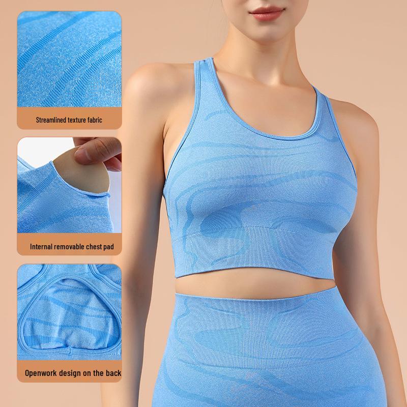European American Yoga Sports Bra: Shock-Absorbing, Gathering Fit, Beautiful Back Design, Fitness Vest for Running and Yoga.