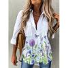 New Spring Summer Women's Fashion Long Sleeve Print Top