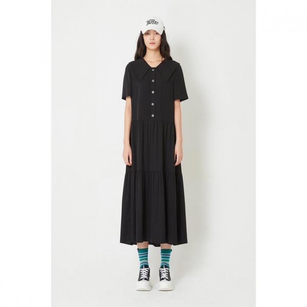 Lucky Chouette Shirring Half Sleeve Dress Lqdaw25500 black (BKX)/36