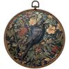 XBBMGG Vintage Moody Crow Wall Art Decor, Gothic Cottagecore William Morris Floral Round Wall Hanging Decor, Dark Academia Raven Framed Canvas Prints
