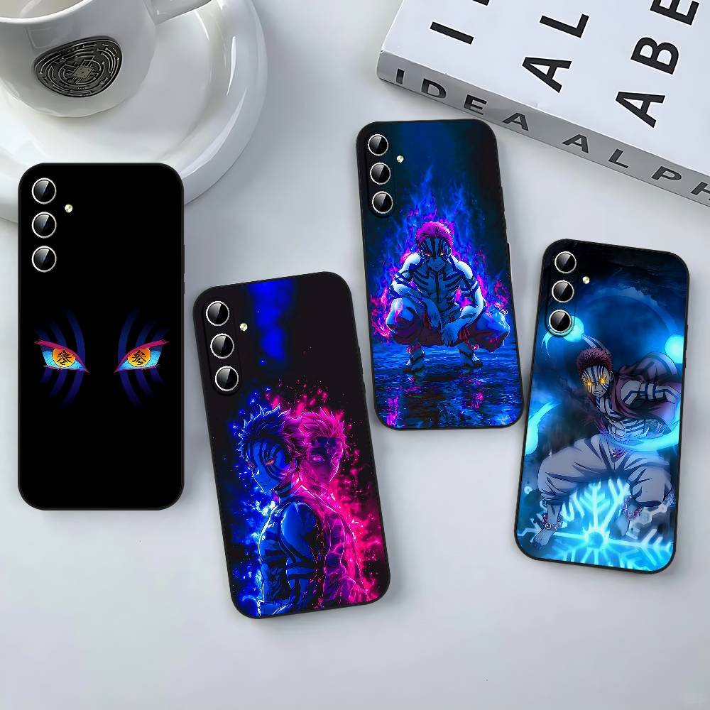 D-Demon Akaza S-Slayer Phone Case For Samsung Galaxy S24/S25/S22/S30/Note20/Lite/Ultra/5G/Plus/FE Soft Black