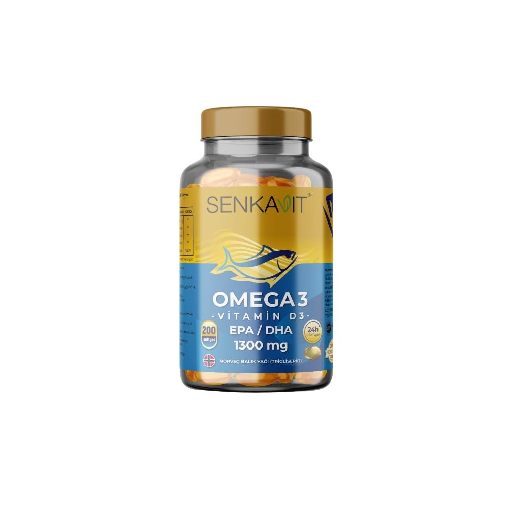 SENKAVIT OMEGA 3 + D3 GÉLULE MOLLE COMPLÉMENT ALIMENTAIRE 1300 mg 200 gélules 1 PC