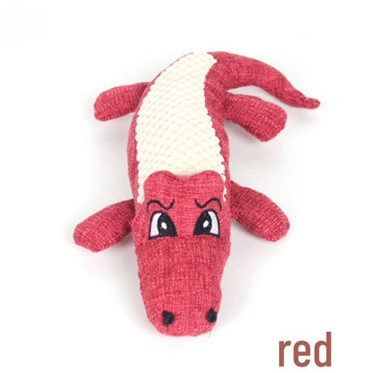 

Plush Sound Toy: Crocodile Corn Velvet Pet Molar Dog Toy красный