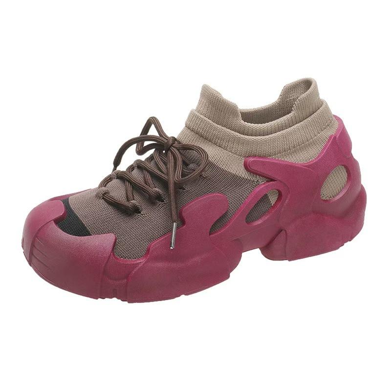 High-Style Couple Sneakers with Non-Slip Rubber Insole Breathable Woven Mesh PU Insole for Spring Season for Mountaineering