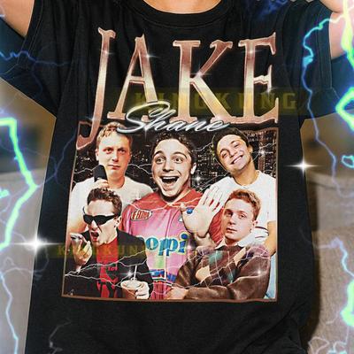 Jake Shane Bootleg Rap Vintage T Shirt Vintage Washed Stylish Versatile Streetwear Stretched Fashion Soft Slightly