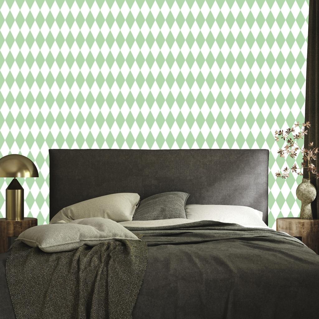 Harlequin Diamonds Wallpaper White, White Background for Living Room and Bedroom 50x1000