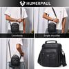 HUMERPAUL Men leather waist bag first layer cowhide multifunctional chest bag retro messenger bag shoulder bag