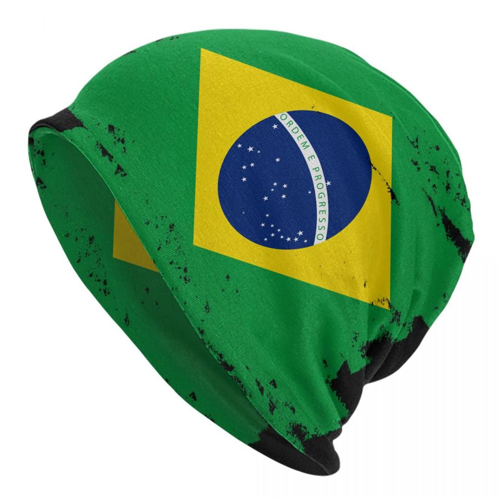 Custom Brazil Flag Bonnet Hat Knitting Hat Unisex WoUnisex Cool Unisex Warm Winter Beanies Cap