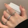 3PCS Fashion Luxury Zircon Rings for Women Men Simple Elegant Adjustable Opening Wedding Ring Set Party Jewelry Gifts