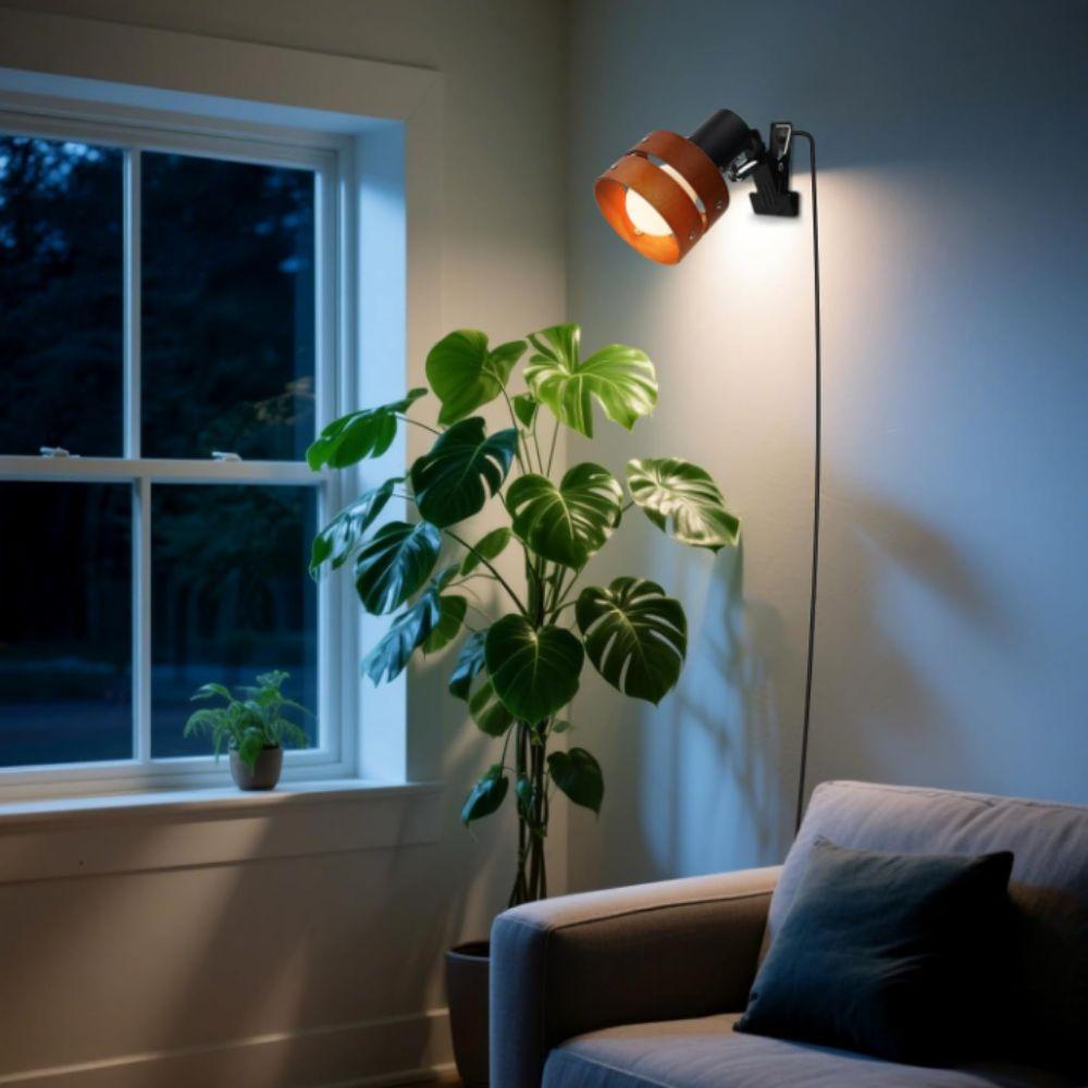 Solid Wood Construction Swing Arm Clip Wall Lamp LED Light Source Swing Arm Design Retro Japanese Sconce Adjustable Retro Style