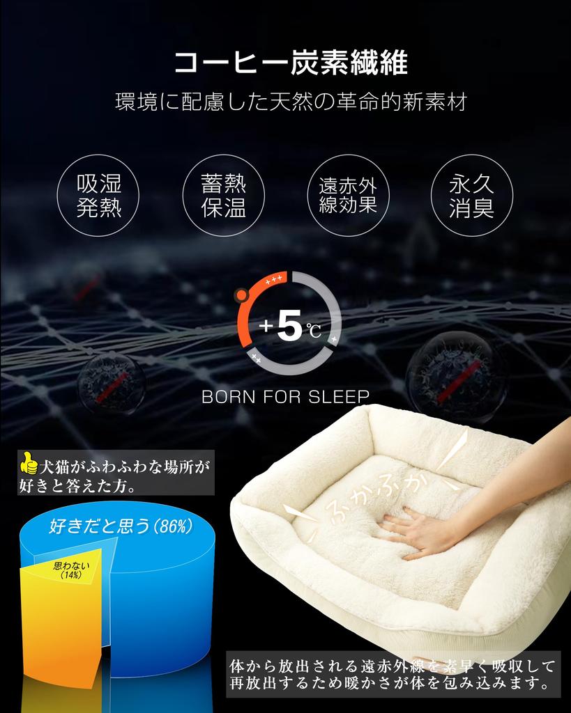 IMA HOME Aerogel Winter Cat and Dog Bed with Aluminum Double Fluffy Pet Bed for Dust Double Dog Cat Pet Teijin Carbon Fiber Filling 52X70X20CM [Space